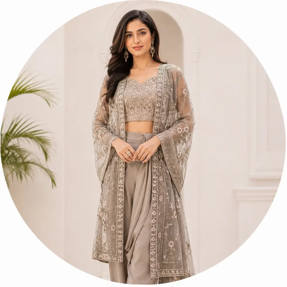 Cape Style Indo Western Dress