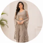 Designer Draped Indo Western Gown